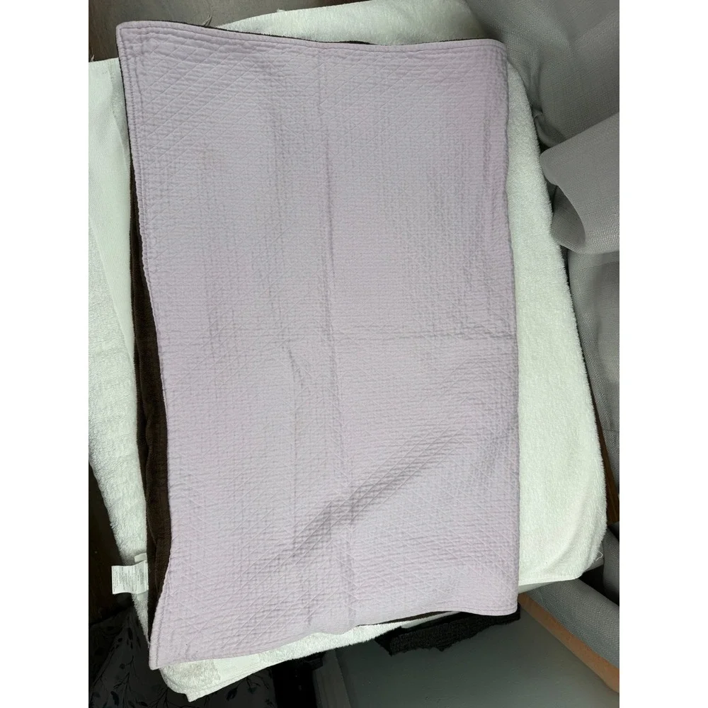 Pottery Barn Kids Owl Quilted stroller Blanket Purple and Brown Reversible Hoot